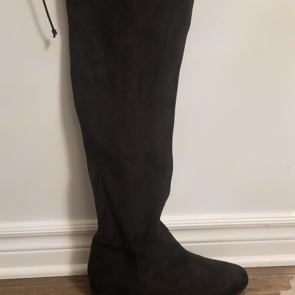 Over the Knee black suede boots - Picture 3 of 5